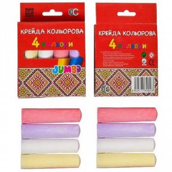 Набір круглих кольорової крейди JAMBO, 4 кольори