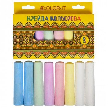 Набір круглих кольорової крейди JAMBO, 8 кольорів