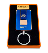 Подарочная USB зажигалка брелок BMW (Art - 811) синяя