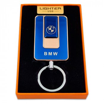 Подарочная USB зажигалка брелок BMW (Art - 811) синяя
