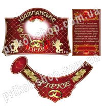 Етикетки з фото на весільне шампанське "Гірке"