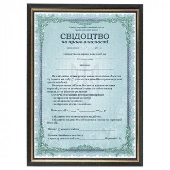 Шуточное Свидетельство на право собственности