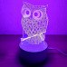 Cветильник Сова 3D Led, 7 цветов подсветки
