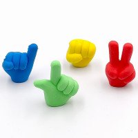 Ластик Жесты набор 4шт., насадки на карандаш