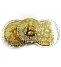 Монета Биткоин сувенирная. Подарочный Bitcoin