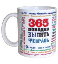 Чашка 365 поводов выпить Февраль