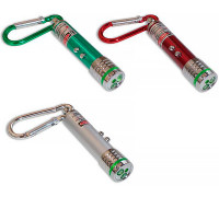 Ліхтар-брелок 2LED + лазерна указка з карабіном