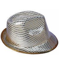 Шляпа с пайетками серебро