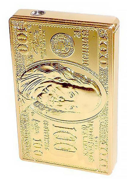 黄金の100ドル札　101枚！ ジョークグッズ Зажигалка 100 долларов | Прикольные зажигалки Киев